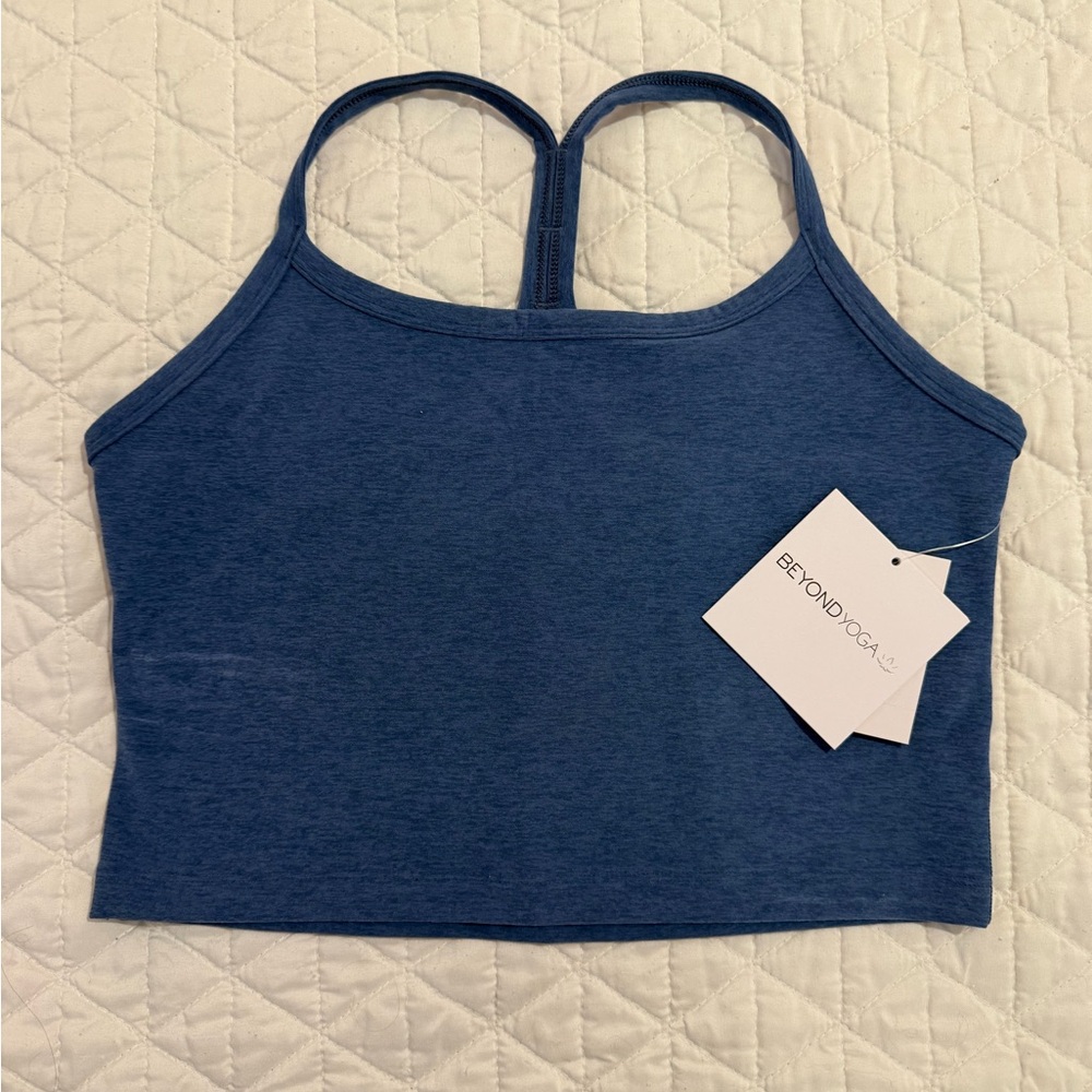 Beyond Yoga Washed Denim Blue Top